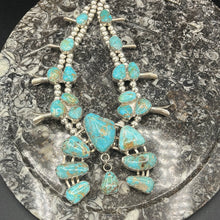 Load image into Gallery viewer, Rare One Of A Kind Colorado Cripple Creek Turquoise Squash Blossom