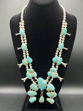 Load image into Gallery viewer, Rare One Of A Kind Colorado Cripple Creek Turquoise Squash Blossom