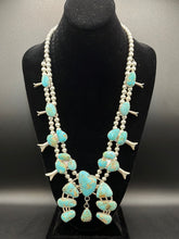 Load image into Gallery viewer, Rare One Of A Kind Colorado Cripple Creek Turquoise Squash Blossom
