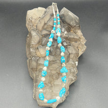Load image into Gallery viewer, Nugget Sterling Silver Beads and Sleeping Beauty Turquoise Necklace
