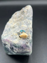 Load image into Gallery viewer, Amazing Light Blue With Black Matrix Cloud Mountain Turquoise Set On A Smaller Elk Ivory Pendant!

