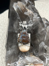 Load image into Gallery viewer, Bolder Opal Elk Ivory With Sterling Silver Elk Accent Pendant
