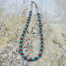 Load image into Gallery viewer, Sleeping Beauty Turquoise and Ox Blood Coral Necklace!
