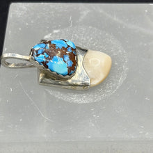 Load image into Gallery viewer, Golden Hills Turquoise Elk Ivory Pendant
