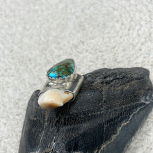 Load image into Gallery viewer, Funky Elk Ivory With Green and Blue Kingman Turquoise Pendant
