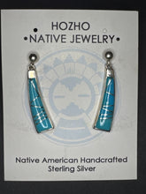 Load image into Gallery viewer, Hozho Turquoise and Sterling Silver Inlay Necklace and Earring Set
