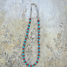 Load image into Gallery viewer, Sleeping Beauty Turquoise and Ox Blood Coral Necklace!
