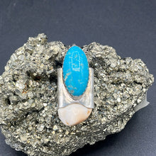Load image into Gallery viewer, Nice Caramel Colored Elk Ivory With Old Stock Kingman Turquoise!
