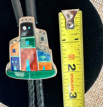 Load image into Gallery viewer, Sterling Silver Inlay Navajo Handmade Bolo Tie
