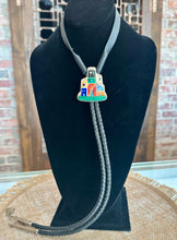 Load image into Gallery viewer, Sterling Silver Inlay Navajo Handmade Bolo Tie
