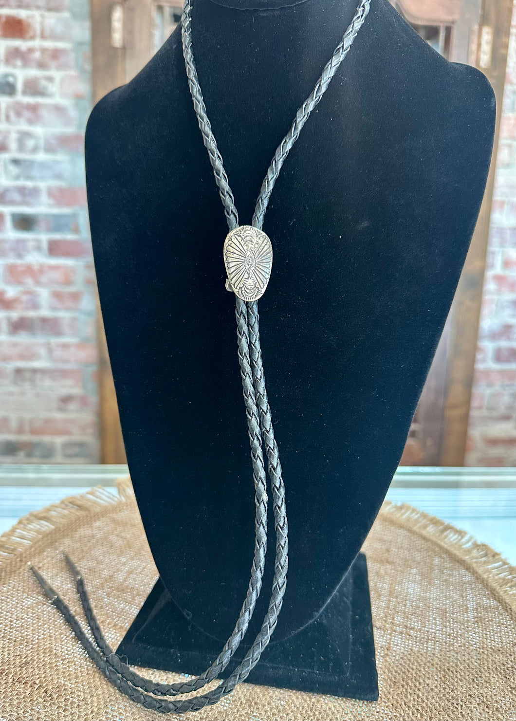 Sterling Silver Navajo Handmade Bolo Tie