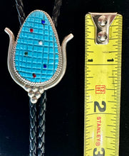 Load image into Gallery viewer, Zuni Turquoise Sterling Silver Bolo Tie
