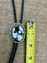 Load image into Gallery viewer, Navajo handmade Sterling Silver White Buffalo Bolo Tie
