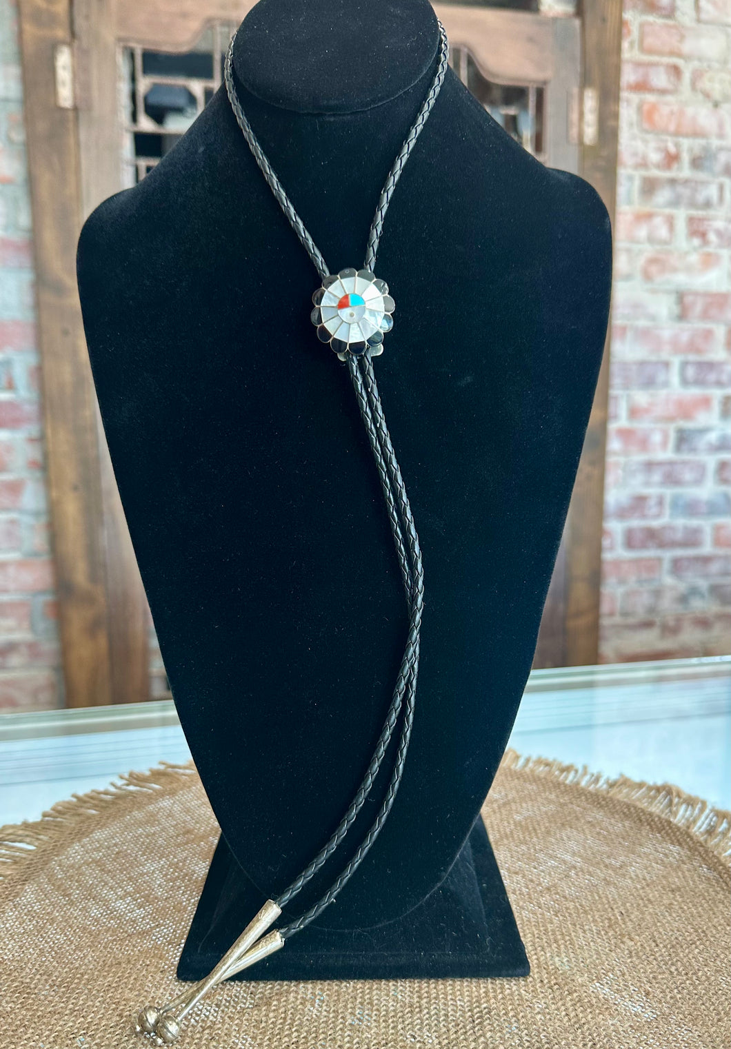 Zuni Handmade Sterling Silver Bolo Tie