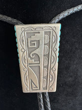 Load image into Gallery viewer, Sterling Silver Turquoise Handmade Bolo Tie
