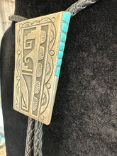 Load image into Gallery viewer, Sterling Silver Turquoise Handmade Bolo Tie
