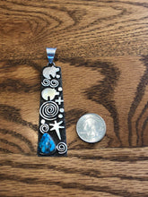 Load image into Gallery viewer, Turquoise and Sterling Silver Pictograph Pendant (Two Bears)
