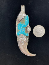Load image into Gallery viewer, Large Bear Claw Pendant with Leaf and Bear accent
