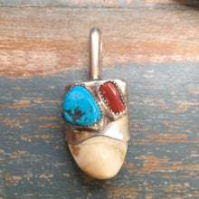 Load image into Gallery viewer, Elk Ivory with Natural Kingman Turquoise and Coral!
