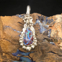 Load image into Gallery viewer, Amazing Australian Bolder Opal with a Sterling Silver Kachina Dancer
