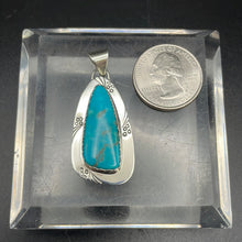 Load image into Gallery viewer, Kingman Turquoise and Sterling Silver pendant
