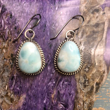 Load image into Gallery viewer, Lovely Larimar and Sterling Silver Earrings
