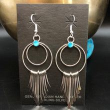 Load image into Gallery viewer, Large Dangling Sterling Silver and Kingman Turquoise Earring’s

