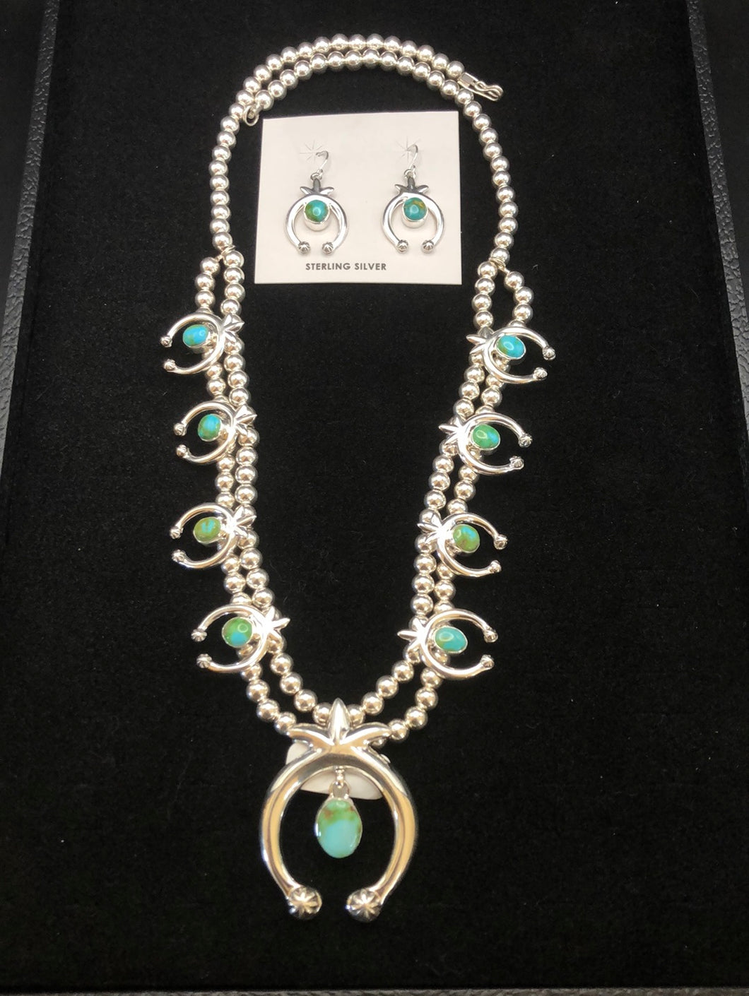 Sonoran Gold Turquoise and Sterling Silver Necklace Set!