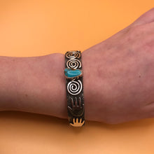 Load image into Gallery viewer, Kingman Turquoise and Pictograph Bracelet
