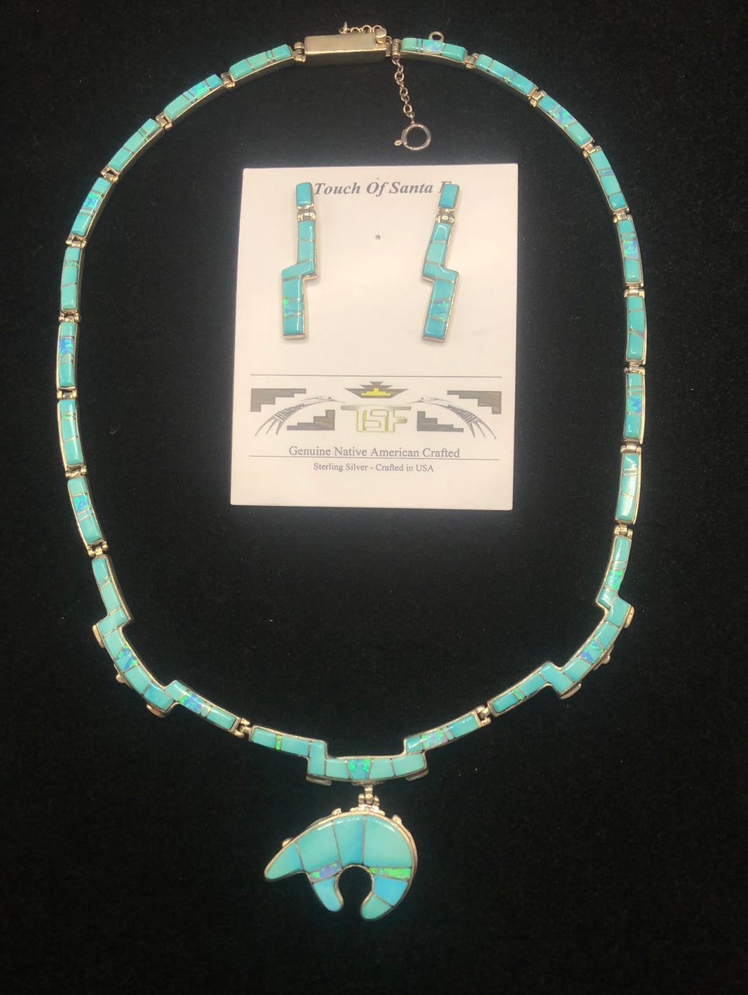 A Touch Of Santa Fe Bear Necklace and Earring Set!