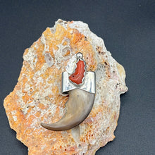 Load image into Gallery viewer, Bear Claw and Coral Pendant
