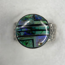 Load image into Gallery viewer, Large round Opal and Black Onyx Inlay ring
