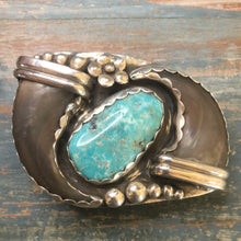 Load image into Gallery viewer, Double Bear Claw Belt Buckle with Cripple Creek Turquoise!
