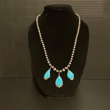 Load image into Gallery viewer, 24&quot; Old stock natural Kingman Turquoise and Navajo Pearl Necklace
