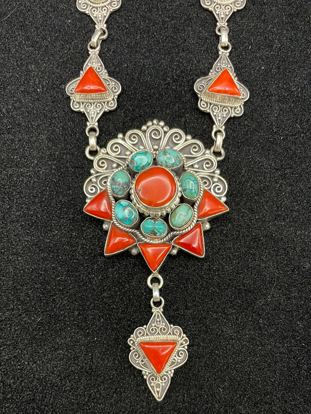 Tibetan Turquoise and Red Coral Set – Zia Mountain