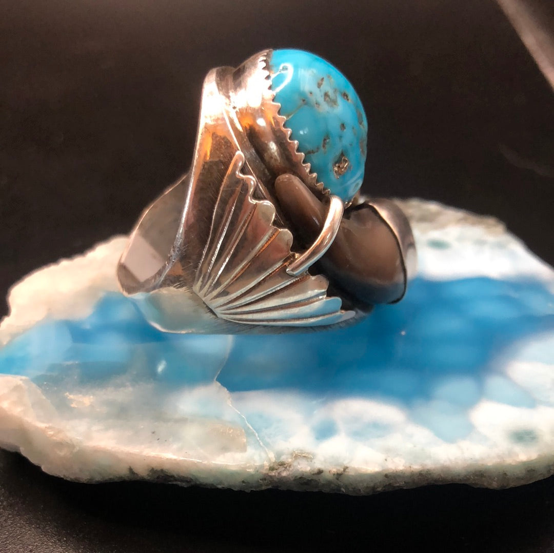 Large Kingman Turquoise and Bear Claw Ring! – Zia Mountain
