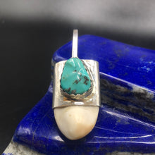 Load image into Gallery viewer, Elk Ivory with Sleeping Beauty Turquoise pendant
