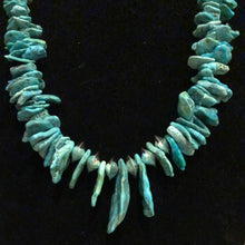 Load image into Gallery viewer, 24” Flat Nevada Turquoise and Sterling Silver Necklace
