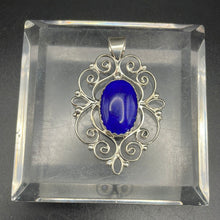 Load image into Gallery viewer, Decorative Sterling Silver Lapis pendant
