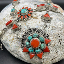 Load image into Gallery viewer, Tibetan Turquoise and Red Coral Set
