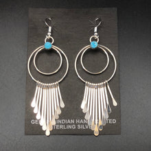 Load image into Gallery viewer, Large Dangling Sterling Silver and Kingman Turquoise Earring’s
