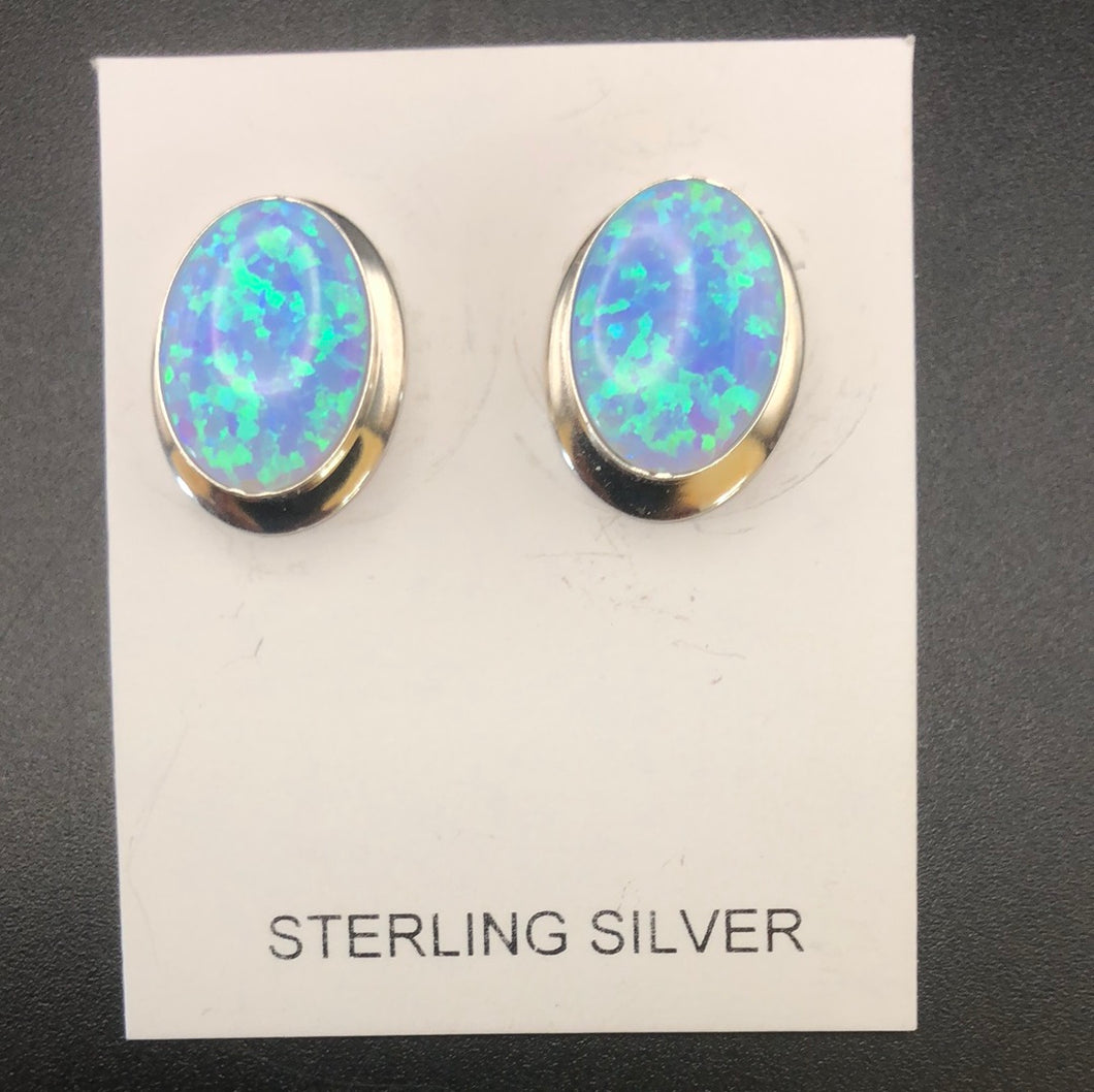 Southern Style Opal and Sterling Silver Earrings