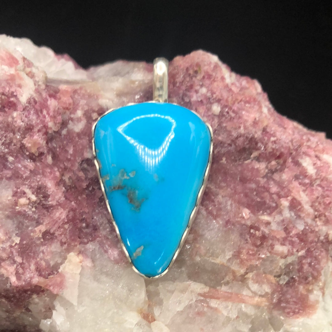 Sterling Silver and Stabilized Sleeping Beauty Turquoise pendant