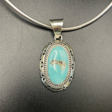 Load image into Gallery viewer, Beautiful Kingman Turquoise and Sterling Silver Pendant
