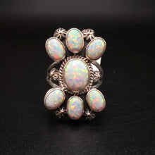 Load image into Gallery viewer, Sterling Silver and Synthetic Opal Ring
