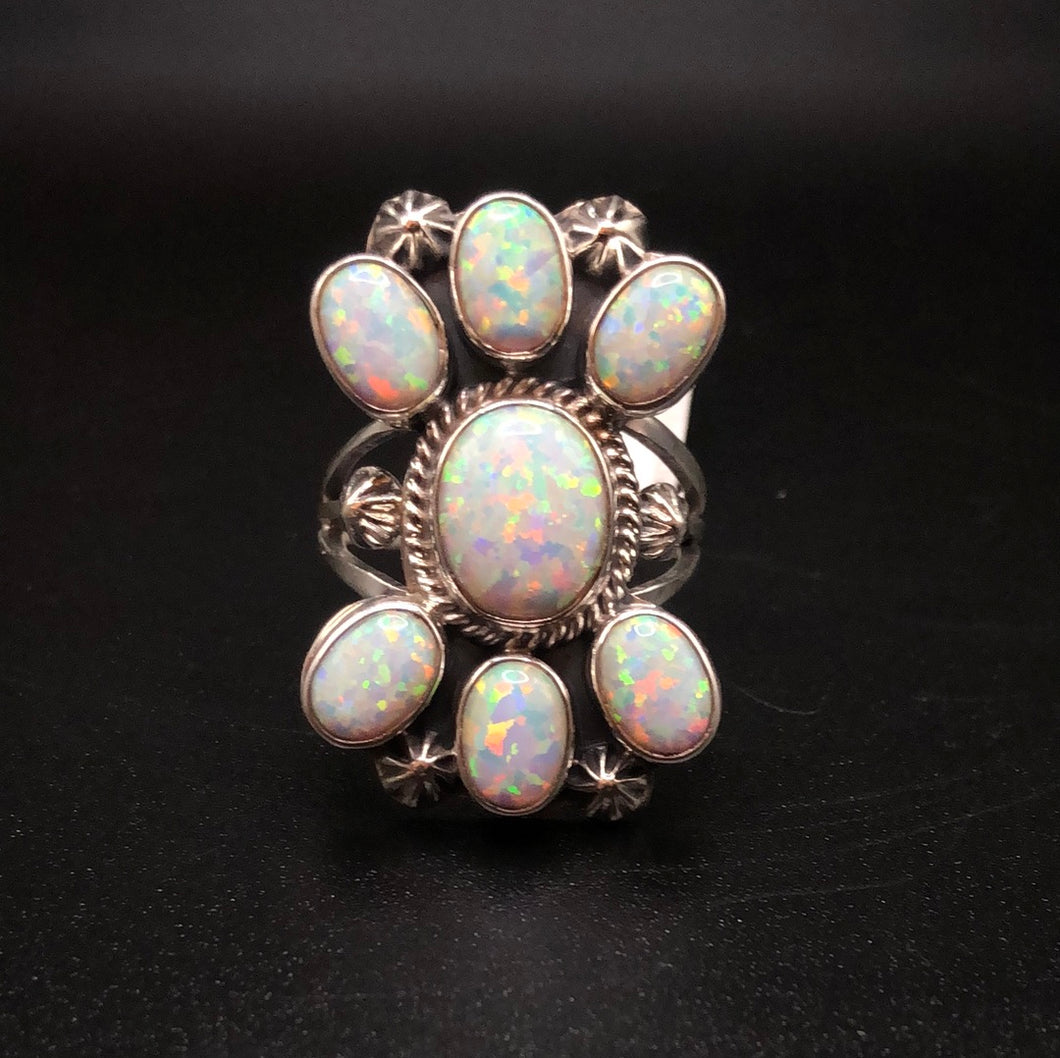 Sterling Silver and Synthetic Opal Ring