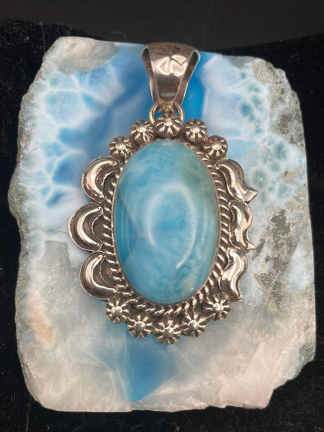 Large Laminar and Sterling Silver Pendant
