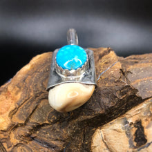 Load image into Gallery viewer, Beautiful Elk Ivory and Kingman Turquoise pendant
